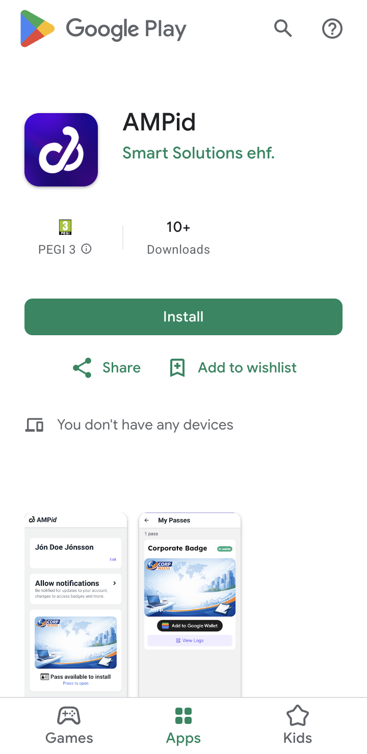 AMPid on the Play Store